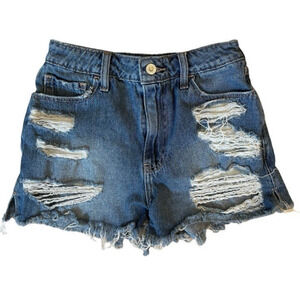 Hollister Ultra High Rise Vintage Relaxed Mom Short 100% Cotton Size 25